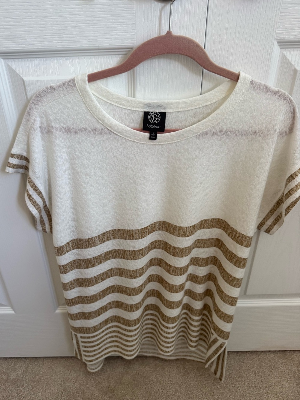 Women’s brand new striped top. Size L.